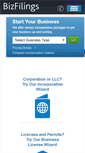 Mobile Screenshot of bizfilings.com