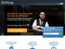 Tablet Screenshot of bizfilings.com